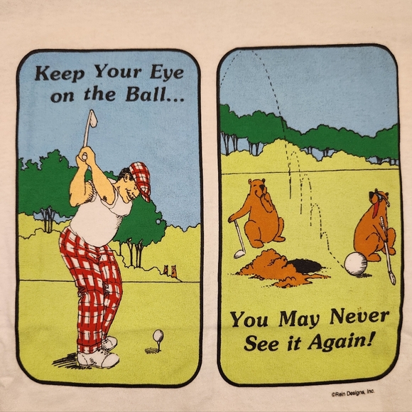 Vintage Golf T Shirt Golfing Comic Fruit of the Loom Made in USA Mens Size XL - Picture 3 of 8